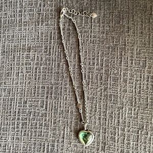 Classic Brighton Green Crystal Heart Necklace